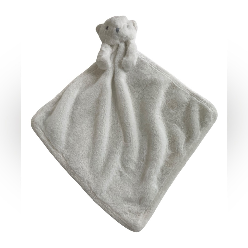 S L Home Fashions So Dreamy Plush White Teddy Bear Lovey Security Blanket 15"